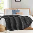 L'AGRATY Chunky Knit Blanket Throw: 80''x90'' Chenille Chunky Knitted Throw Blanket for Bed Couch - Handmade Thick Big Cable Knit Blanket - Large Chunky Crochet Blanket for Home Decor(Dark Grey) by CozyNest Decor