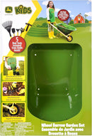 John Deere Deluxe 34" Wheelbarrow and Garden Set Includes 5 Realistic Gardening Tools,Gardening Apron, Gardening Gloves, Large Metal Wheelbarrow with Wooden Handles, Outdoor Toy Ages 5+ by TinyTreasures Baby Boutique