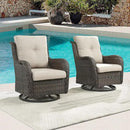 Outdoor Patio Swivel Rocker Chairs - Single Wicker Rattan Patio Swivel Rocking Chair with High Back,Deep Seating and Comfort Cushions for Deck Porch Garden,Brown/Beige by GreenHaven Gardens