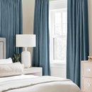 MIULEE Linen Texture Curtains, 2 Panels (Dusty Blue, W52xL84), Blackout, Grommet, Room Darkening, Nursery, Solid, Classic, 2 Count by TinyTreasures Baby Boutique