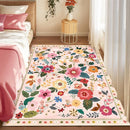 Floral 5x7 Area Rug Machine Washable Soft Print Boho Carpet Non Slip Doormat Low Pile Flower Area Rugs for Living Room Bedroom Nursery Kitchen Dining Room Indoor-Pink by TinyTreasures Baby Boutique