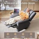 Recliner Chair with Massage & Heat, 8 Vibration Points, 5 Modes, 115-165° Reclining, Manual Recliner for Adults, Timer & Intensity Control, Faux Leather Massage Chair with Side Pocket for Living Room by CozyNest Decor