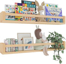 Heimlove 32 Inch Nursery Floating Shelves, Wood Nursery Book Shelves for Wall, Wall Bookshelf for Kids Solid Wood Wall Mounted Shelves for Books,Toys and Decor Storage, Set of 2 by TinyTreasures Baby Boutique