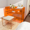 Acrylic Desk with Retaining Edge, Orange Acrylic Table, Console Table for Office, Study, Bedroom, Entrance Decor (17.7" D x 39.4" W x 31.5" H, Orange) by CozyNest Decor