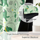 Kids Space Dino Blackout Curtains - 100% Blackout, Thermal Insulated, Noise Reducing, Perfect for Kids Room and Nursery, 2 Panels (Cosmo Dino Green, W52×L84) by TinyTreasures Baby Boutique
