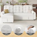 Ucloveria Sleeper Sofa Bed, 86" Convertible Sectional Sofa Couches for Living Room, 4 in 1 Pull Out Couch Bed with Reversible Storage Chaise | USB Ports | Side Pockets | Removable Backrest by CozyNest Decor