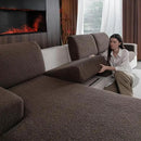 Couch Cushion Covers for Sectional Sofa, Stretch Soft Sofa Slipcovers Washable Wear-Resistant Universal Furniture Protector for Living Room(3 Seaters Covers+1 Chaise Cover, Brown) by CozyNest Decor