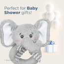 Bearington Collection Baby Lil' Spout, 5.5 in Gray Elephant Plush Stuffed Animal - Baby Elephant Stuff - Newborn Toys by TinyTreasures Baby Boutique
