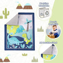 Wowelife Dinosaur Crib Bedding Set for Boys Blue, Premium 3-Piece Baby Bedding Set, Nursery Crib Set, Newborn, Infant & Toddler Nursery Bed Set, Blue Dinosaur by TinyTreasures Baby Boutique