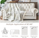 jinchan Boho Floral 100% Cotton Blanket 4-Layer Throw Blanket with Tassel Grey and White Flower Butterfly Soft Luxury Rustic Farmhouse Decor Blanket for Couch Bed 60x80 inch All Season Gift for Women by CozyNest Decor