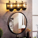 Bathroom Vanity Light Fixtures,Rustic Matte Black Vanity Lights 3 Bulb,Industrial Bathroom Light 3 Pack(Bulbs not Included) by CozyNest Decor