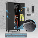 71'' Metal Storage Cabinet with Doors, Multifunctional Bathroom/Garage Lockable Steel Cabinet, Broom Closet Storage with Hanging Rod (Style-1) by CozyNest Decor