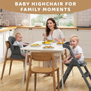 6-in-1 Baby High Chair, Convertible Highchair for Babies to Toddlers, Step Stool for Dining Time, Foldable & Easy Clean, Space-Saving Design, Adjustable, Navy Blue by TinyTreasures Baby Boutique
