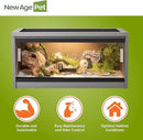 New Age Pet ECOFLEX 24-Inch Mojave Reptile Lounge in Grey - Durable Wood Plastic Composite Habitat with Ventilated Side Panels, Removable Sliding Glass Doors, and Mesh Screen Top by CozyNest Decor