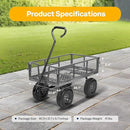 VIVOHOME Heavy Duty 880 Lbs Capacity Mesh Steel Garden Cart Folding Utility Wagon with Removable Sides and 4.10/3.50-4" Wheels 10 inch Tire (Grey) by GreenHaven Gardens