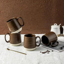 Hasense Ceramic Coffee Mug Set of 4, 15 oz Coffee Cups with Big Handles, Large Latte Mugs for Men and Women, Christmas Cups for Tea, Hot Cocoa, Latte, Cappuccino, Dishwasher Microwave Safe, Brown by CozyNest Decor