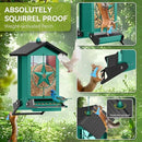 Squirrel Proof Bird Feeder for Outdoors Hanging, Metal Wild Bird Seed Feeder with Bilateral Weight-Activated Perches, 5LB Large Capacity Wild Bird Feeders for Outside Finch, Cardinal, Blue Jay by GreenHaven Gardens
