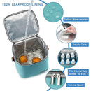 Breastmilk Cooler Bag with Ice Pack Fits 6 Baby Bottles Up to 9 Ounce, Baby Bottle Bag with Shoulder Strap for Nursing Mom Daycare, Aqua by TinyTreasures Baby Boutique