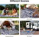 OLANLY Waterproof Outdoor Rug 5x8 ft, Reversible Outdoor Plastic Straw Rug with Leaf Pattern, RV Mat, Indoor Outdoor Carpet for Patio, Camping, Balcony, Deck, Backyard, Navy & White by CozyNest Decor