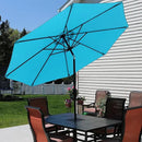 Sunnydaze Outdoor Patio Umbrella - Polyester Table Market Umbrella with Push-Button Tilt and Crank - 8 Sturdy Ribs - Turquoise - 9ft by GreenHaven Gardens