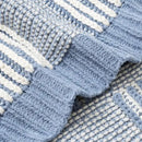 Amélie Home Chenille Knit Throw Blanket for Couch, Checkered Texture Decorative Soft Blanket for Sofa, Bed & Living Room, 50"x60", Blue & White by CozyNest Decor