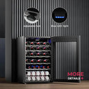 4.5 CU.FT Wine Cooler Refrigerator, Small Freestanding Wine Fridge for Red, White and Champagne, Mini Fridge with Adjust Temperature, Black by CozyNest Decor