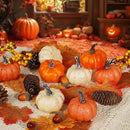 Artmag 51 PCS Artificial Pumpkins, Fall Harvest Decorations with Acorns, Pinecones, Berries, Maple Leaves for Farmhouse Fall Thansgiving Halloween Decor Decoration by CozyNest Decor