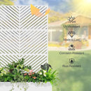 Raised Garden Bed with Trellis and Wheels,73"x47"x16" Metal Raised Garden Bed,White Parallel Metal Planter with Climbing Trellis for Vines & Vegetables by GreenHaven Gardens