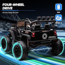 24V 9Ah Ride on Toy for Big Kids, 4WD 2 Seater Ride on Car Truck with Remote Control, 4x200W Motor - Black by TinyTreasures Baby Boutique
