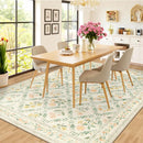 Area Rug Living Room Rugs: Floral 4x6 Washable Rug Vintage Soft Boho Non-Slip Carpet Stain Resistant Large Carpets for Bedroom Dining Room Farmhouse Nursery Hallway Home Office Beige/Multi by TinyTreasures Baby Boutique