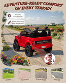 24V 2 Seater Ride on Toys for Kids, Licensed Ford F-150 Raptor Kids Electric Vehicles w/Remote Control, Power Pedal and Durable Wheels, LED Lights, Bluetooth, Truck Bed Storage (Red) by TinyTreasures Baby Boutique