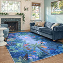LIVEBOX Washable Bedroom Rug 8x10 Under Bed, Modern Stain Resistant Botanical Rug for Living Room Playroom Kids Boy Room, Non-Slip Jungle Forest Print Rugs for Nursery Baby by CozyNest Decor