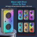 Bluetooth Speaker, 80W Peak Wireless TWS Portable Outdoor Party Speakers with Subwoofer, Deep Bass, LED Colorful Lights, Loud Stereo Sound Boombox with Radio for Home, Camping, Travel by TinyTreasures Baby Boutique