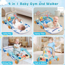 Baby Play Gym Walker Kick and Play Piano Gym for Boys Girls Play Mat Musical Tummy Time Mat Infant Christmas Newborn Gifts Toddlers (Elephant Upgraded) by TinyTreasures Baby Boutique