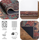 Keen Home Design 2x12 Rug - Machine Washable Runner Rug with Non-Slip Backing, Ideal for Hallway, Entryway, Kitchen, Laundry Room - Vintage, Easy Clean, Durable, Low Pile - (2'6" x 12')