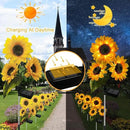 3 Pack Sunflower Solar Lights Outdoor Decor with 3 LED Sunflower Yellow Flower Lights Decorative Waterproof for Patio Lawn Garden Yard Pathway Decoration by GreenHaven Gardens