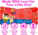 Musical Spanish Books for Kids 1-3, Spanish English Toys for Babies & Toddlers 1-3, Baby & Toddler Spanish Books, Bilingual Learning Toys 1 Year Old, Libros Infantiles en Español by TinyTreasures Baby Boutique