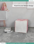 FANKANG Square Nursery Hamper Storage Bins Canvas Laundry Basket Foldable with Waterproof PE Coating Storage Baskets Gift Baskets for Children, Office, Bedroom, Clothes（Square-pink cloud ） by TinyTreasures Baby Boutique