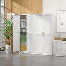 Kitchen Pantry Cabinet,71”White Metal Pantry Storage Cabinet with Doors and 4 Adjustable Shelves,Kitchen Cabinet with 2 Gold Handles,Tall Cabinet for Livingroom,Pantry, Bathroom,Kitchen by CozyNest Decor