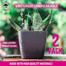 GARDENIX DECOR 5" Self Watering pots for Indoor Plants - Flower Pot with Water Level Indicator for Plants, Grow Tracking Tool - Self Watering Planter Plant Pot – 2 Pack Gray by GreenHaven Gardens
