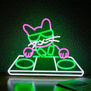 Cat DJ Player Neon Sign Dimmable DJ Player Led Neon Light for Wall Decor USB Powered Cool Neon Light Sign for Bar Party Man Cave Bedroom Art Wall Decoration by CozyNest Decor