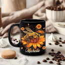 Hyturtle Personalized Sunflower Bee Mug - Bee Keeper Gifts For Women Lovers Teacher - Honey Gifts For Beekeeper Farmer On Birthday - Queen Honeycomb Decor - Custom Coffee Cup Ceramic Mug 11 Oz 15 Oz by CozyNest Decor