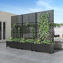 Casaphoria Metal Raised Garden Bed with Trellis and Wheels, 72"x35"x16" Planter Box for Climbing Plants, Vegetables & Vines, Features Drainage Holes and Privacy Screen (Black-Parallel) by GreenHaven Gardens