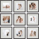 Sheffield Home 9 Piece Gallery Wall Frame Set, 12x12 Inch, Dark Oak by CozyNest Decor