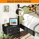 IBUYKE 8x10 Picture Frame,Set of 3,Solid Oak Wood 8x10 Photo Frame with Mat to 5x7,10x8 Picture Frames With Tempered Glass,Tabletop or Wall Mount Display,Home Decor,Black Oak 8 x 10 Frame,UWPF0810B-3 by CozyNest Decor
