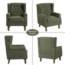 Lumibee High Back Accent Chair,Upholstered Wingback Armchair with Solid Wood Legs for Small Spaces,Comfy Single Sofa Chair for Living Room,Bedroom,Office-Green by CozyNest Decor