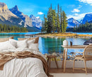 Nature Landscapes Mural Wallpaper Lake Mountain Tree Wall Mural for Bedroom Living Room Basement(Not Self-Adhesive) by TinyTreasures Baby Boutique
