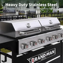 Brand-Man Griddle Grill Combo 6-Burner, 2 in 1 Versatile Propane Gas Grill and Griddle with Double Stainless Steel Lids, BBQ Combo for Outdoor Kitchen & Backyard Barbecue Cooking by GreenHaven Gardens