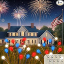 Red White and Blue Solar American Flag Firefly Lights, 8 PK Firefly Light 4th of July Patriotic Solar Outdoor Lights Waterproof, Independence Day Patriotic Decor for Garden Yard Decorations by GreenHaven Gardens
