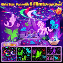 Girls Toys, 【6 Slides+96 Projections】Unicorn Night Light Projector,【Unicorn+Mermaid+Princess】Girls Toys 0-14,Star&Moon Projector for 3 Year Old Girl Gifts, Birthday Gifts,Juguetes para Niñas,Baby Gift by TinyTreasures Baby Boutique